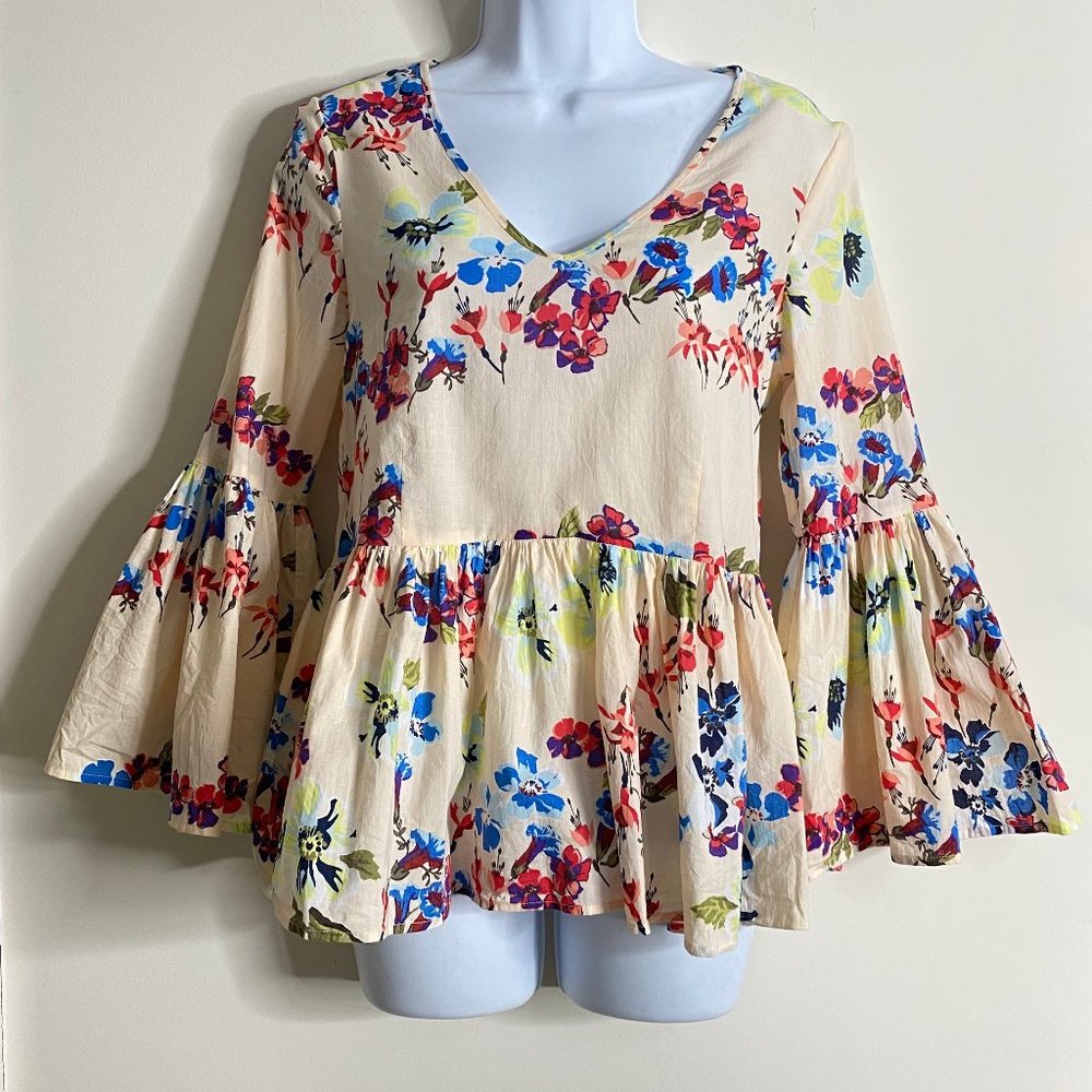 Jane and Delancey Floral Peplum Smock Top